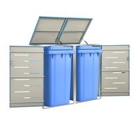 Copribidone per Spazzatura Singolo 69x77,5x115cm Acciaio Inox