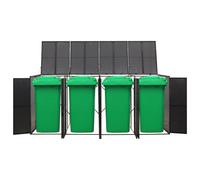 Copribidone Quadruplo Nero 274x80x117 cm in Polyrattan