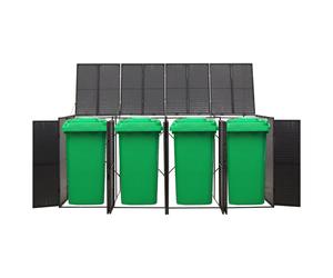 Copribidone Quadruplo Nero 274x80x117 cm in Polyrattan