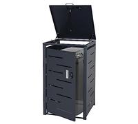 Copribidone singolo box spazzatura rifiuti HWC-E83 XS 60x62x103cm antracite