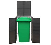 Copribidone Singolo Nero 70x80x117 cm in Polyrattan