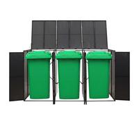 Copribidone Triplo Nero 207x80x117 cm in Polyrattan