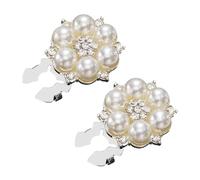 Copribottoni Con Strass - 2 Pezzi Bottoni A Clip Gioielli Con Perle E Cristalli | Gemelli Decorativi Per Camicia Donna Matrimonio Business Festa Quotidiano Abbigliamento Elegante Accessorio Brill
