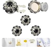 Copribottoni rimovibili da donna con strass, per vestiti, cucito, fai da te e decorazioni natalizie, senza cuciture, colore nero, 3 pezzi