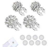 Copribottoni staccabili con strass, eleganti coperture per bottoni a clip, gemelli con strass scintillanti per abbigliamento da donna, accessorio decorativo per matrimonio fai da te