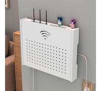 Copribox WiFi da Parete, Mensola da Parete Proteggi Multipresa, Organizzatore in PVC Traspirante per Modem e Router, Mobile Router per Ufficio e Casa(W48cm/18.8in-1)