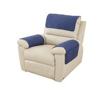 Copribraccioli per Divano con Poggiatesta, 3 Pezzi, Trapuntati Antiscivolo e Impermeabili, con Tasche, per Sedia Reclinabile, Poltrona e Sofà,(Blue,3 Seater(5pcs))