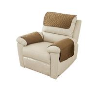 Copribraccioli per Divano con Poggiatesta, 3 Pezzi, Trapuntati Antiscivolo e Impermeabili, con Tasche, per Sedia Reclinabile, Poltrona e Sofà,(Brass2,3 Seater(5pcs))