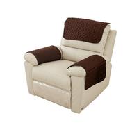 Copribraccioli per Divano con Poggiatesta, 3 Pezzi, Trapuntati Antiscivolo e Impermeabili, con Tasche, per Sedia Reclinabile, Poltrona e Sofà,(Brown2,3 Seater(5pcs))