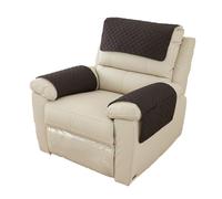 Copribraccioli per Divano con Poggiatesta, 3 Pezzi, Trapuntati Antiscivolo e Impermeabili, con Tasche, per Sedia Reclinabile, Poltrona e Sofà,(Black,3 Seater(5pcs))
