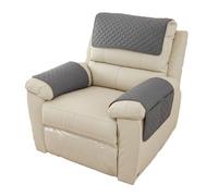 Copribraccioli per Divano con Poggiatesta, 3 Pezzi, Trapuntati Antiscivolo e Impermeabili, con Tasche, per Sedia Reclinabile, Poltrona e Sofà,(Gray,3 Seater(5pcs))