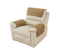 Copribraccioli per Divano con Poggiatesta, 3 Pezzi, Trapuntati Antiscivolo e Impermeabili, con Tasche, per Sedia Reclinabile, Poltrona e Sofà,(Brass,3 Seater(5pcs))