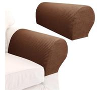 Copribraccioli per divano, Protezioni for braccioli del divano Fodera sfoderabile 2 pezzi Poliestere Spandex Multicolore 21,7x9,7x5,7 pollici(Light Coffee)