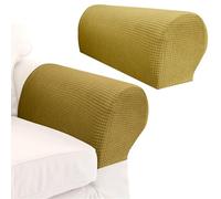 Copribraccioli per divano, Protezioni for braccioli del divano Fodera sfoderabile 2 pezzi Poliestere Spandex Multicolore 21,7x9,7x5,7 pollici(Beige)