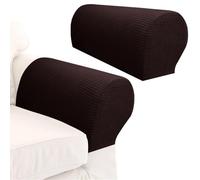 Copribraccioli per divano, Protezioni for braccioli del divano Fodera sfoderabile 2 pezzi Poliestere Spandex Multicolore 21,7x9,7x5,7 pollici(Dark Coffee)