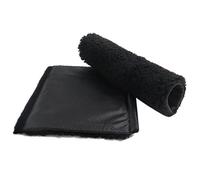 Copribraccioli - Sedia da trasporto con imbottitura in pelle di pecora | memory foam nera e beige | Copribraccioli per sedie a rotelle | Supporto per bracciolo morbido con chiusura antiscivolo, como