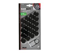 Copribulloni Dadi Nero ABS Ø19 mm Set 20 Pezzi con Pinza per Cerchi Auto Lampa