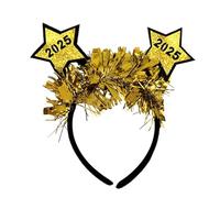 Copricapo 2025 con paillettes, con stelle glitterate, fascia per capelli festiva, accessorio per foto di buon anno, per capelli alla moda, fascia decorativa per Natale e feste di compleanno