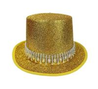 Copricapo a cilindro per cosplay, unisex, lucido, con strass, a cilindro da uomo, classico berretto alto, alla moda per feste di spettacolo magico, carnevale, feste in maschera, per