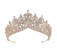 Copricapo a corona di perline di cristallo rosa for donne e ragazze, festa di nozze, principessa, sposa, regina, accessori for capelli(Big)