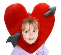 Copricapo A Cuore - Copricapo In Peluche A Forma Di Cuore | Costume Unisex Cosplay In Maschera Per La Festa Di Natale | Oggetti Di Scena Per Giochi Di Ruolo Per Bambini, Adolescenti E Adulti | San Val