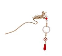 Copricapo abbinato a gradini a dondolo in stile Ming Accessori Hanfu da donna per Ragazze Donne Bun Capelli(Red2)