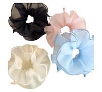 Copricapo ad anello for capelli con intestino a rete a doppio strato in stile balletto, pieghe piegate sulle orecchie(Set of 4)