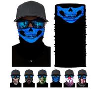 Copricapo Bandana Snood Copertura Viso Sciarpa Collo Foulard Uomini Antivento Scaldacollo Sciarpa Tubo Maschera Carattere Cranio, Design 2, Taglia unica
