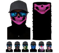 Copricapo Bandana Snood Copertura Viso Sciarpa Collo Foulard Uomini Antivento Scaldacollo Sciarpa Tubo Maschera Carattere Cranio, Design 4 , Taglia unica