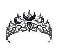 Copricapo barocco con stelle, da donna, stile punk, per matrimonio, corone con strass, diadema, fascia per capelli per feste di Halloween, accessorio per la testa, One Size, come descritto, come