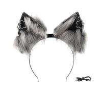 Copricapo con orecchie da animale danzante a spinta USB, sostanza morbida estrema, modificabile, adatto per concerti e feste a tema, unisex, ricaricabile