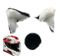 Copricapo con orecchie di gatto con texture liscia | Accessorio per casco in peluche per snowboard, sci, ciclismo, pattinaggio, bicicletta, sport all'aria aperta