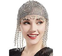 Copricapo con perline degli anni '20 che ruggono il copricapo di flapper in rilievo di perline del tappo da ballo di danza di pancia esotico Cleopatra copricapo per la festa a tema