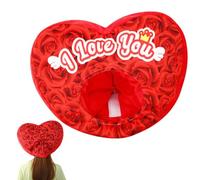 Copricapo Cuore Rosso - Costume Cuore Rosso - Copricapo Ti Amo Di San Valentino | Cappello Di Prestazioni Novità, Accessori Per Foto Foto Foto Partito Costumi A Forma Di Cuore