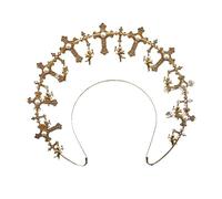 Copricapo Da Dea Con Alone Dorato, Stile Lolita, Vintage, Con Croce, Corona, Angelo, Vergine Maria, Tiara Barocca, Copricapo Gotico per Varie Occasioni