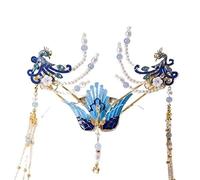 Copricapo da donna, gioielli for capelli Corona diademi for donne Copricapo Stile antico Accessori for capelli cinesi Sposa tradizionale Forcina for capelli Perle Nappa Corona nuziale(3)