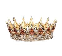 Copricapo da donna, gioielli for capelli Corona diademi for donne Corona di cristallo Tiara Accessori for capelli da sposa Corona rotonda di cristallo con strass Gioielli for capelli for donne Corona