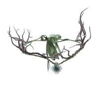 Copricapo da elfo simulato rami di albero Fascia per capelli da fata con ciondolo e nastri Copricapo per costume da fata della foresta rinascimentale per donne Ragazze Natale Halloween Cosplay Matri