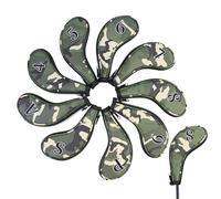 Copricapo da golf 9 pezzi coperture per testa da onda mimetiche per legno e driver con copritesta da golf alla numero grande, copertura impermeabile per conducente sport all'aria aperta