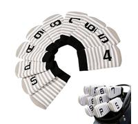 Copricapo da golf in ferro da golf, 10 pezzi, copricapo da golf in ferro da golf, a forma di calze a maglia, protezione testa di club con etica