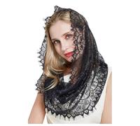 Copricapo da messa tradizionale in pizzo stile spagnolo forma tradizionale (Black One Size)