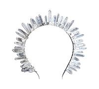 Copricapo da principessa con fascia quarzo, Silver line white | Copricapo Angelo Stile Boemia per ornamenti per la testa, Accessori