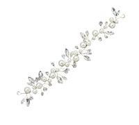 Copricapo Da Sposa 2 pezzi copricapo da sposa for sposa strass perle finte spettacolo teatrale performance decorazione for capelli accessori da sposa cablati(Golden)