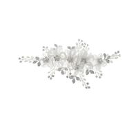 Copricapo da sposa alla moda, accessori per capelli con foglia d'argento, fermaglio per capelli con fiore e cristallo fatto a mano per copri