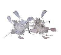 Copricapo da sposa con forcina di piume, stile coreano, clip laterale, ornamento sulla fronte in cristallo, accessorio for capelli
