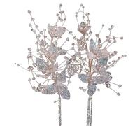 Copricapo da sposa Coppia di petali perline cristallo Clip con frange Accessori for abiti