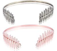 Copricapo da sposa in foglia d'oro - Corona delle dee regolabile con delicata foglia di metallo, elegante accessorio per capelli da donna, L, Metallo non prezioso, Senza Gemme