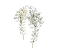 Copricapo da sposa Lucente Pettine for capelli da sposa Foglia Ramo Fascia Copricapo Corona for gioielli da sposa con fascia da sposa Per Donne Ragazze(Silver style A)