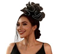 Copricapo da sposa oversize con velo floreale elegante fascinator fermaglio per capelli accessorio per lo styling per le donne accessorio per feste serali e matrimoni