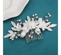 Copricapo da sposa, pettine con strass e perle, pettine rovesciato fatto a mano, ornamento per capelli con foto antica, pettine per capelli con piastra di cristallo, ornamento per capelli da donna,